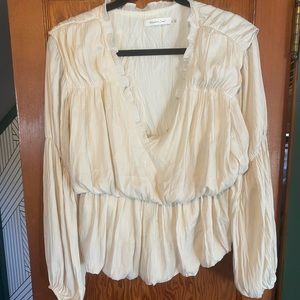 Cream silk like blouse